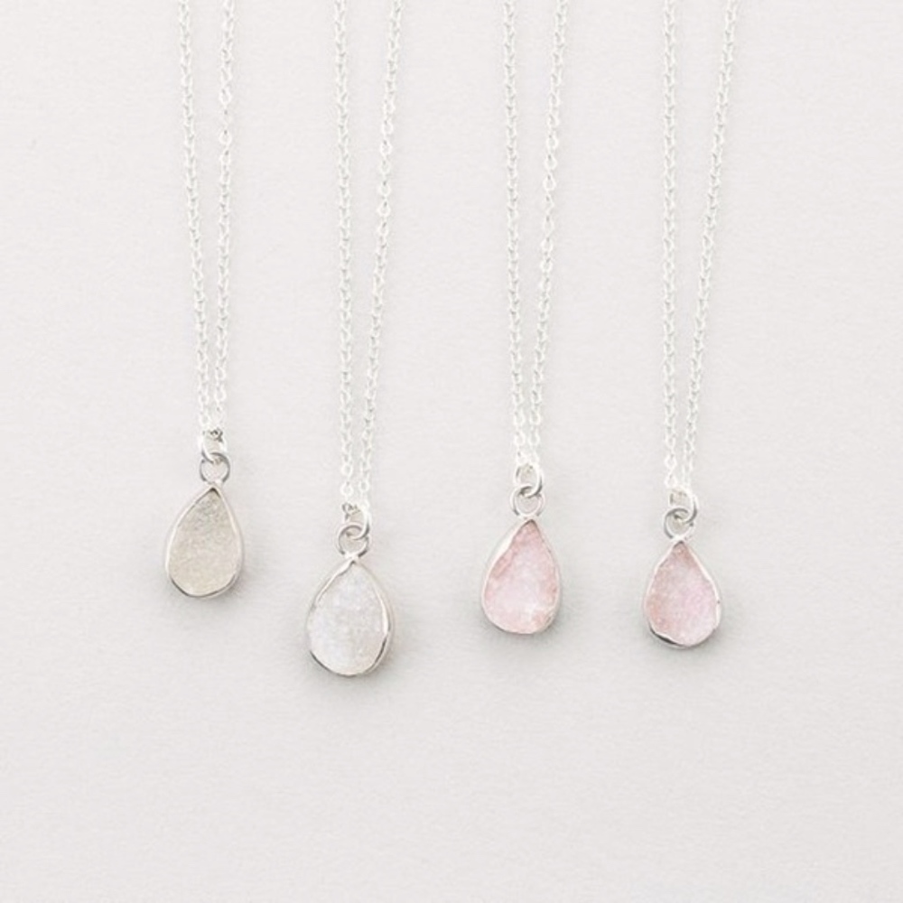 💎💎 Druzy Teardrop NATURAL STONE Pendants 💎💎 - Picture 3 of 5
